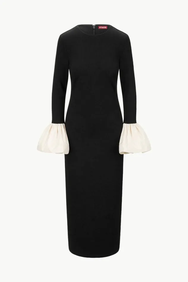 STAUD Dresses HAWTHORNE MAXI DRESS Black Ivory 8211 Women STAUD Dresses HAWTHORNE MAXI DRESS Black Ivory 8211 Women