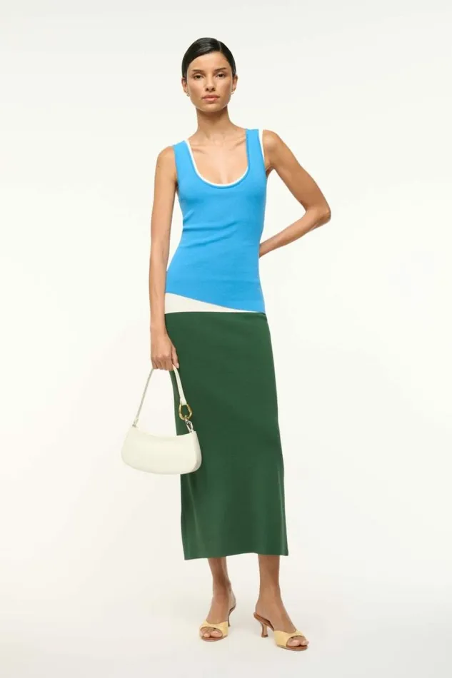 STAUD Dresses HERMOSA DRESS Jungle Sky Ivory 8211 Women