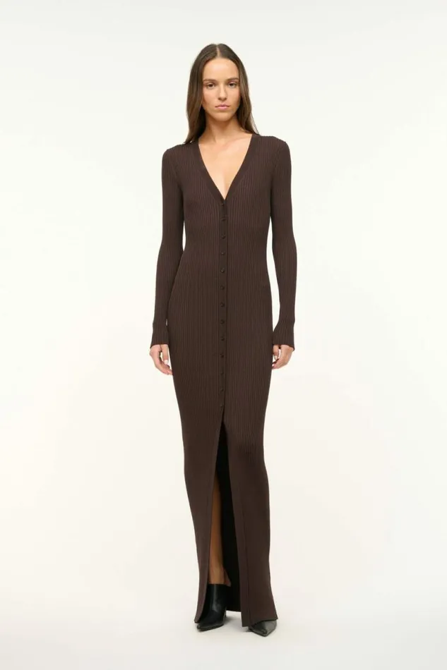 STAUD Dresses MAXI SHOKO SWEATER Earth 8211 Women