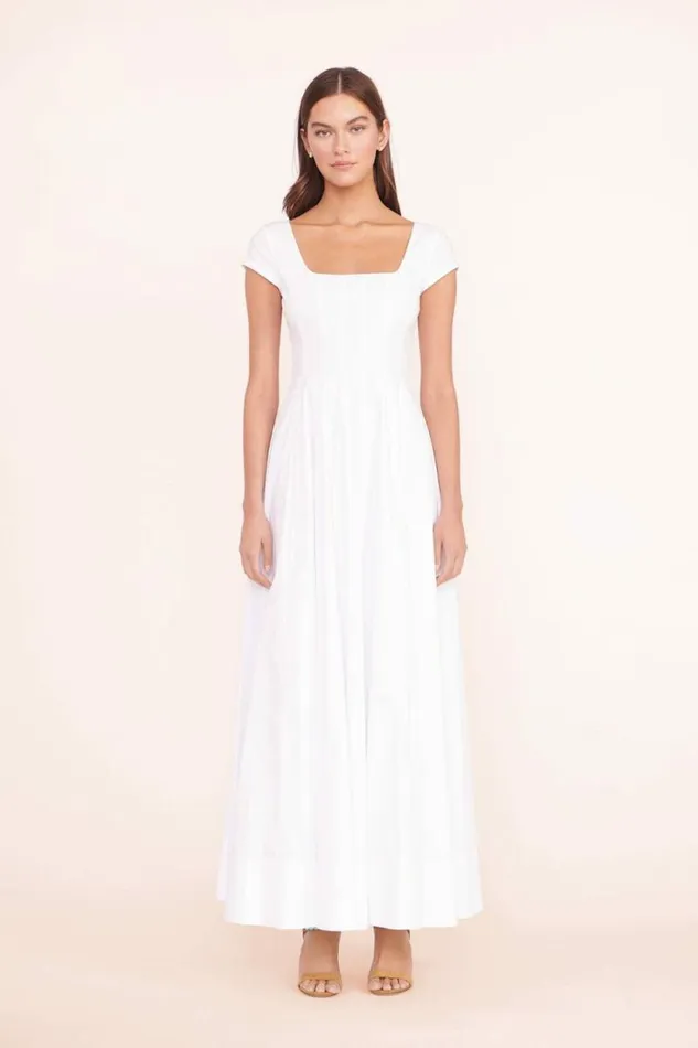 STAUD Dresses MAXI SHORT SLEEVE WELLS DRESS White 8211 Women