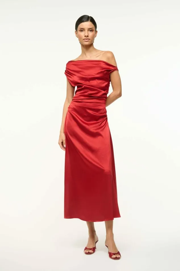 STAUD Dresses PHARE SILK DRESS Rouge 8211 Women