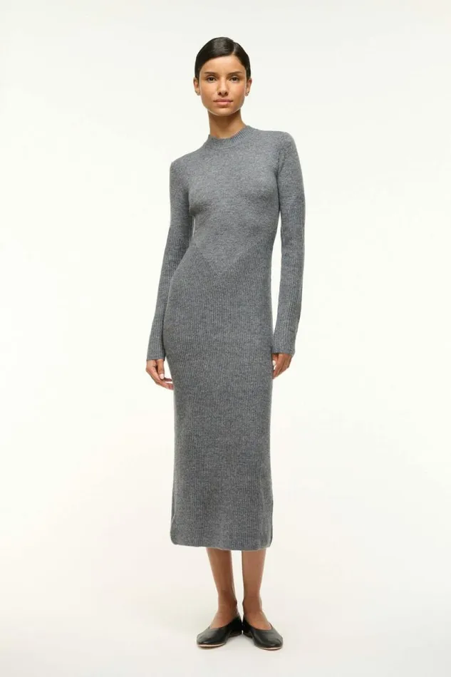 STAUD Dresses RAMONA DRESS Charcoal Grey 8211 Women