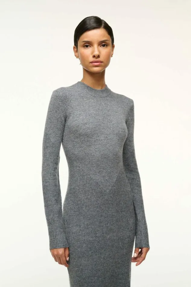 STAUD Dresses RAMONA DRESS Charcoal Grey 8211 Women STAUD Dresses RAMONA DRESS Charcoal Grey 8211 Women