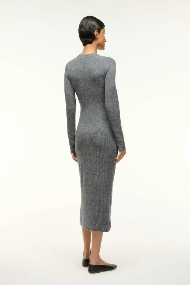 STAUD Dresses RAMONA DRESS Charcoal Grey 8211 Women STAUD Dresses RAMONA DRESS Charcoal Grey 8211 Women