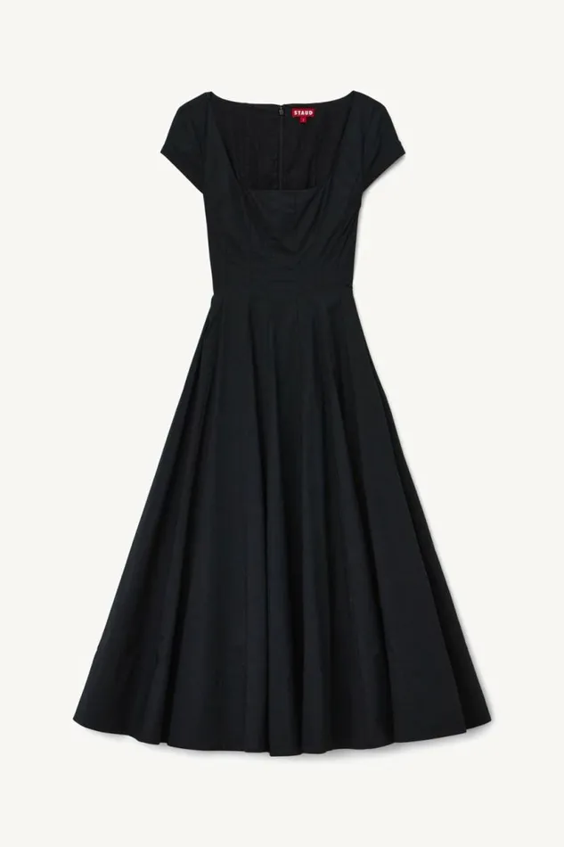 STAUD Dresses SHORT SLEEVE WELLS DRESS Black 8211 Women STAUD Dresses SHORT SLEEVE WELLS DRESS Black 8211 Women
