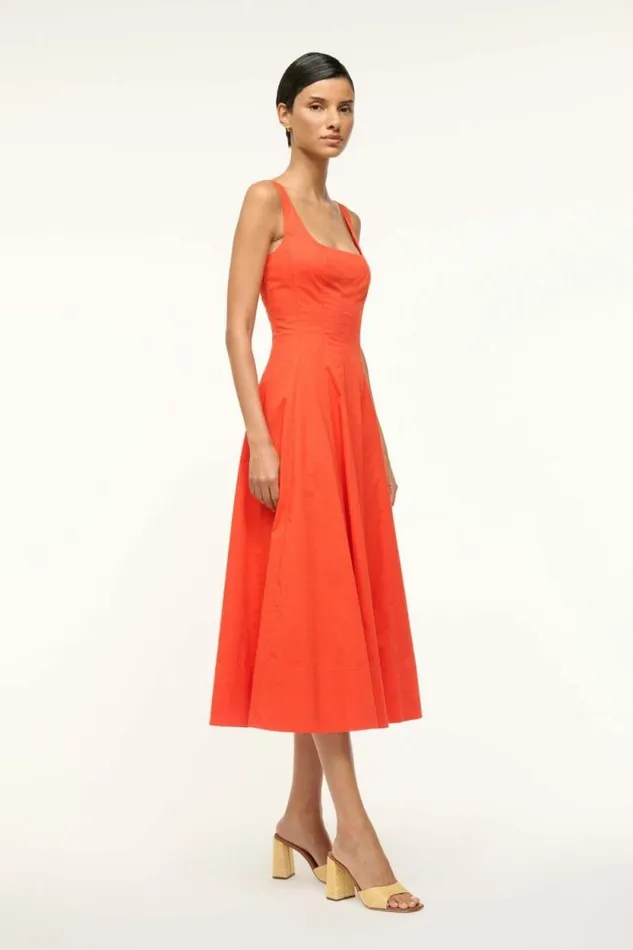 STAUD Dresses WELLS DRESS Cayenne 8211 Women STAUD Dresses WELLS DRESS Cayenne 8211 Women