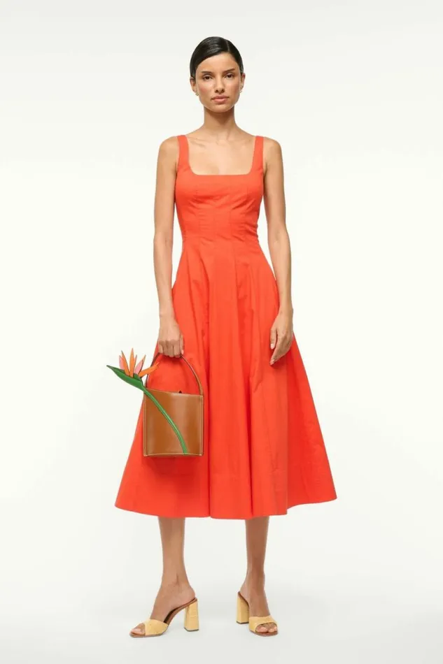 STAUD Dresses WELLS DRESS Cayenne 8211 Women STAUD Dresses WELLS DRESS Cayenne 8211 Women