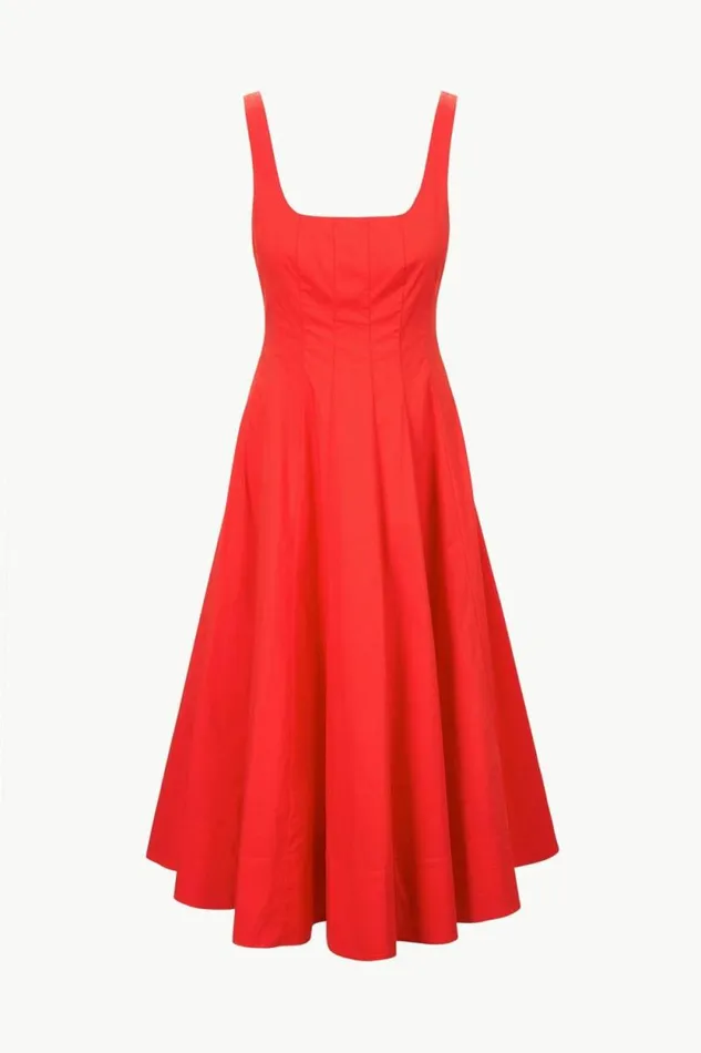 STAUD Dresses WELLS DRESS Cayenne 8211 Women STAUD Dresses WELLS DRESS Cayenne 8211 Women
