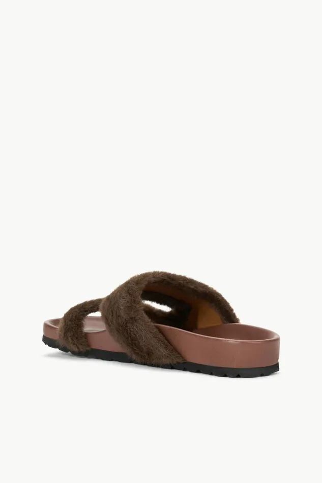 STAUD Mules and Flats CYPRUS FAUX FUR SLIDE Mahogany 8211 Women STAUD Mules and Flats CYPRUS FAUX FUR SLIDE Mahogany 8211 Women
