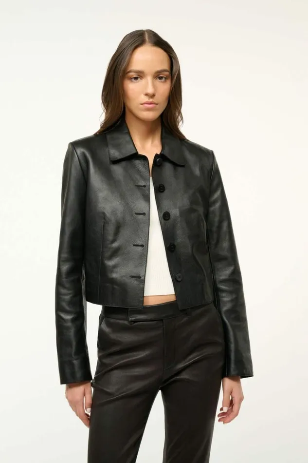STAUD Outerwear and Jackets LEATHER MARINO JACKET Black 8211 Women