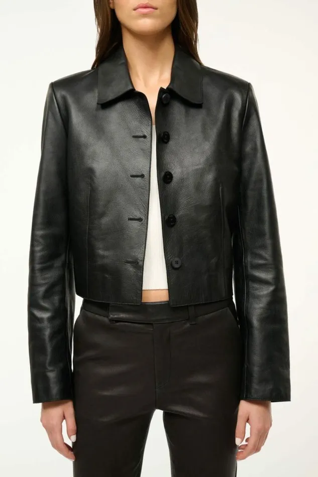 STAUD Outerwear and Jackets LEATHER MARINO JACKET Black 8211 Women