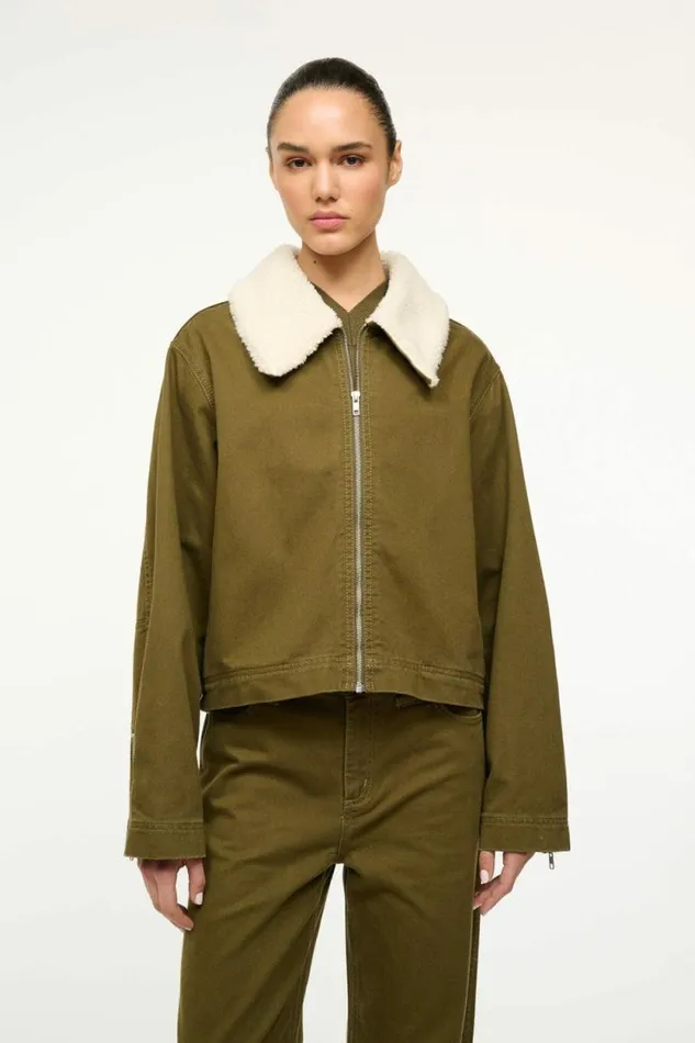 STAUD Outerwear and Jackets WRANGLER THE MINIMAL JACKET Sergeant Green 8211 Women