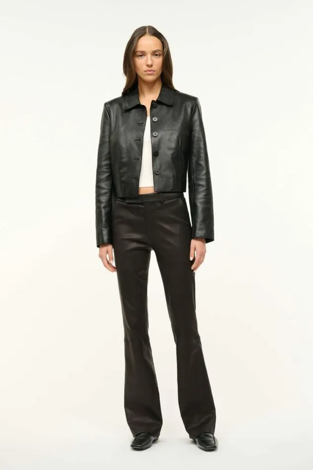 STAUD Pants and Shorts HANOVER LEATHER PANT Black 8211 Women