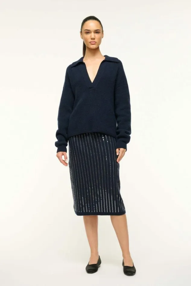 STAUD Skirts MIMI SKIRT Navy 8211 Women
