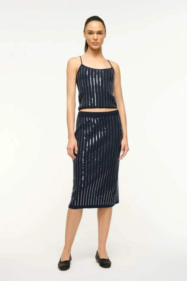 STAUD Skirts MIMI SKIRT Navy 8211 Women STAUD Skirts MIMI SKIRT Navy 8211 Women