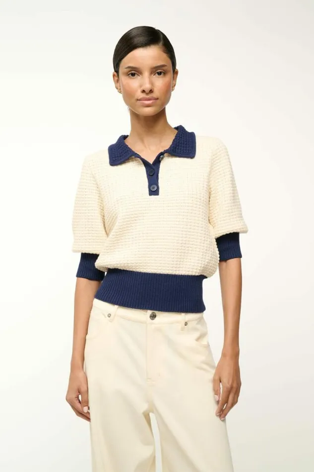 STAUD Sweaters ALTEA SWEATER Ivory Navy 8211 Women