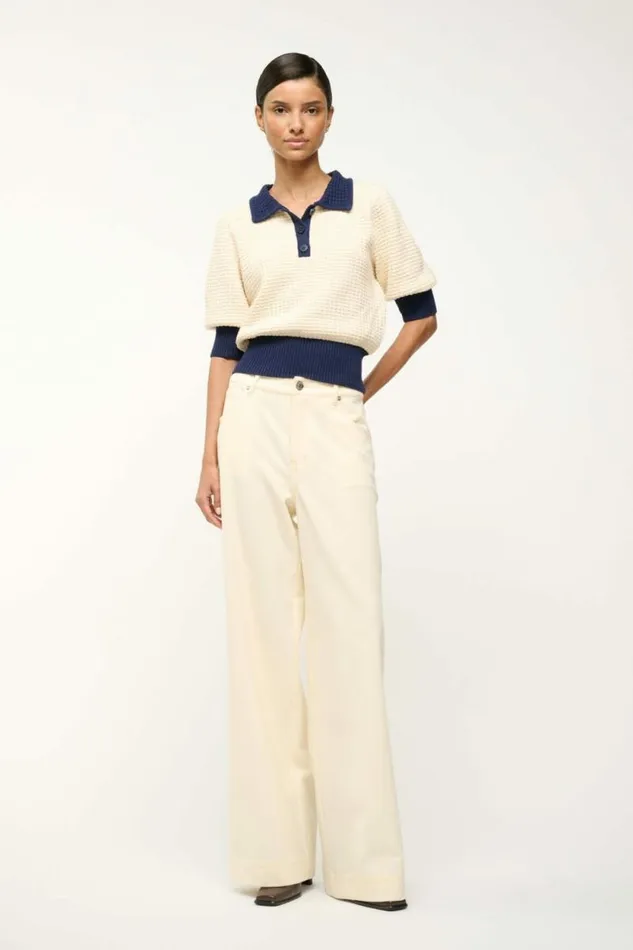 STAUD Sweaters ALTEA SWEATER Ivory Navy 8211 Women STAUD Sweaters ALTEA SWEATER Ivory Navy 8211 Women