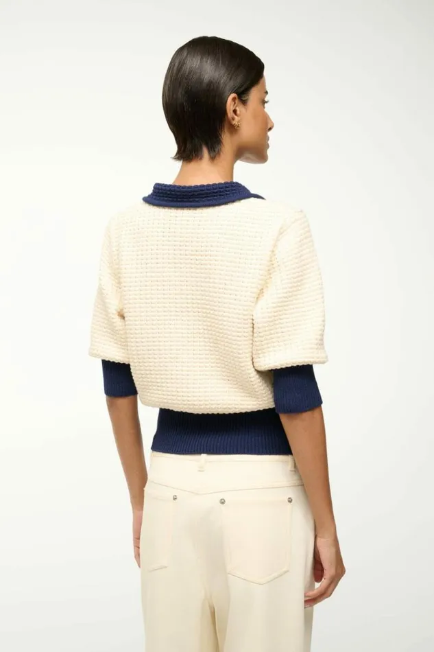 STAUD Sweaters ALTEA SWEATER Ivory Navy 8211 Women STAUD Sweaters ALTEA SWEATER Ivory Navy 8211 Women