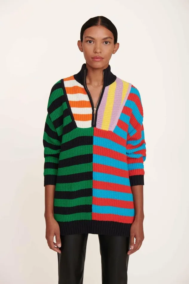 STAUD Sweaters HAMPTON SWEATER Cabana Stripe Multi 8211 Women