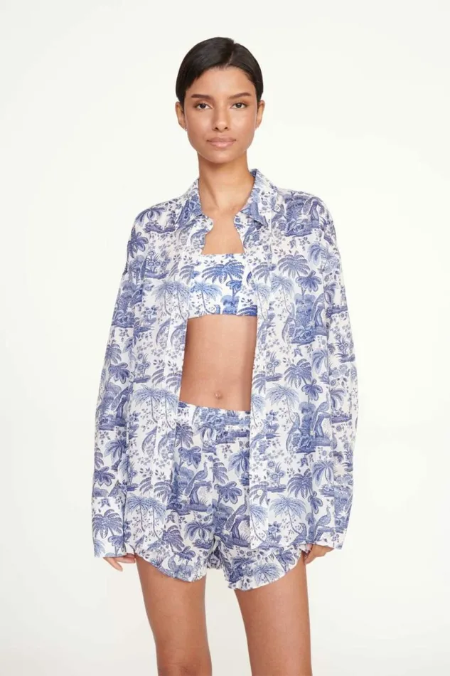 STAUD Swim BOYANA SHORT Blue Toile 8211 Women