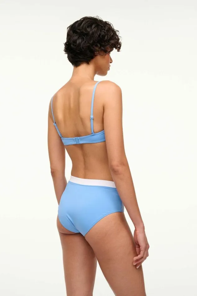 STAUD Swim DEVON HIGH RISE BIKINI BOTTOM Azure White 8211 Women STAUD Swim DEVON HIGH RISE BIKINI BOTTOM Azure White 8211 Women
