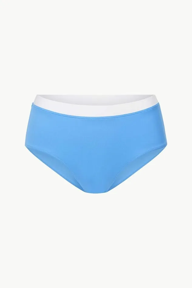 STAUD Swim DEVON HIGH RISE BIKINI BOTTOM Azure White 8211 Women STAUD Swim DEVON HIGH RISE BIKINI BOTTOM Azure White 8211 Women