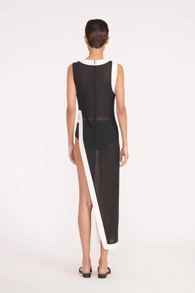 STAUD Swim POINTER COVERUP Black White 8211 Women