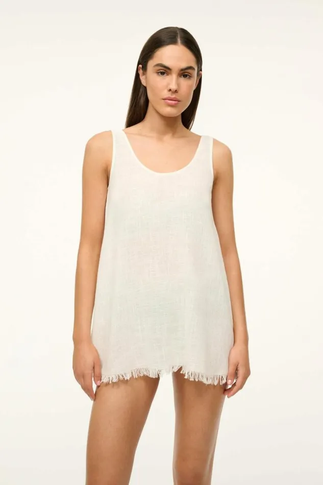 STAUD Swim TILLIE COVERUP DRESS Buttercream 8211 Women STAUD Swim TILLIE COVERUP DRESS Buttercream 8211 Women