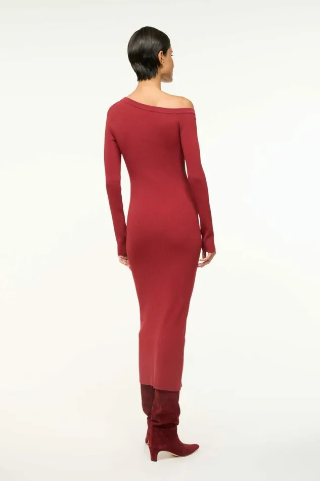 STAUD The Knit Shop CRAFTSMAN SWEATER DRESS Syrah 8211 Women STAUD The Knit Shop CRAFTSMAN SWEATER DRESS Syrah 8211 Women