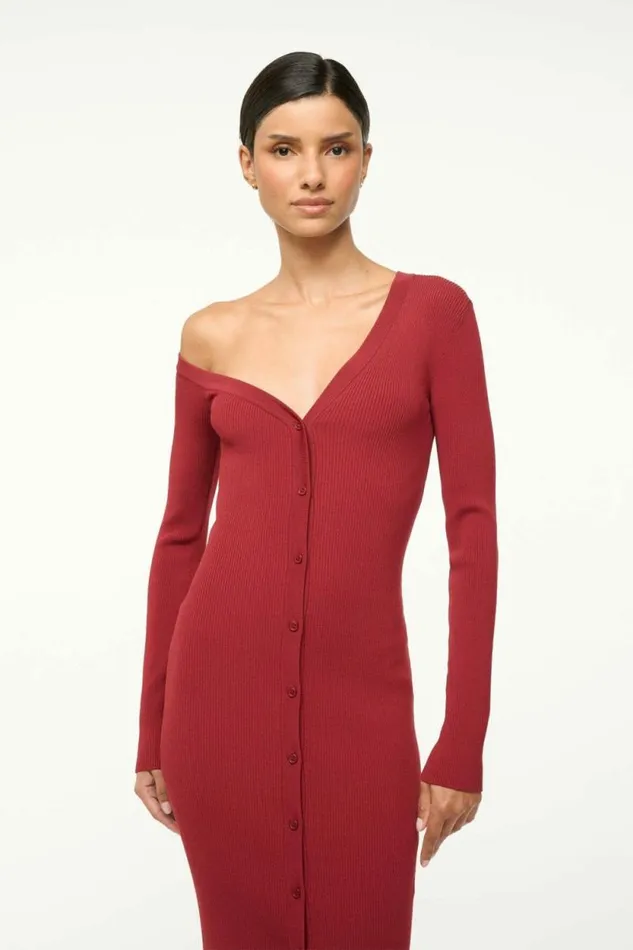 STAUD The Knit Shop CRAFTSMAN SWEATER DRESS Syrah 8211 Women STAUD The Knit Shop CRAFTSMAN SWEATER DRESS Syrah 8211 Women