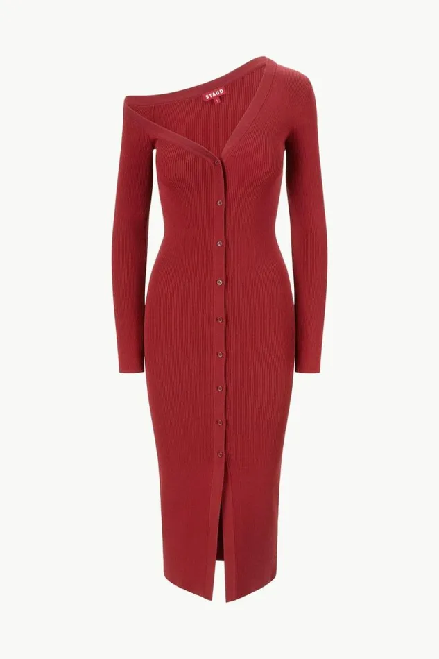 STAUD The Knit Shop CRAFTSMAN SWEATER DRESS Syrah 8211 Women STAUD The Knit Shop CRAFTSMAN SWEATER DRESS Syrah 8211 Women