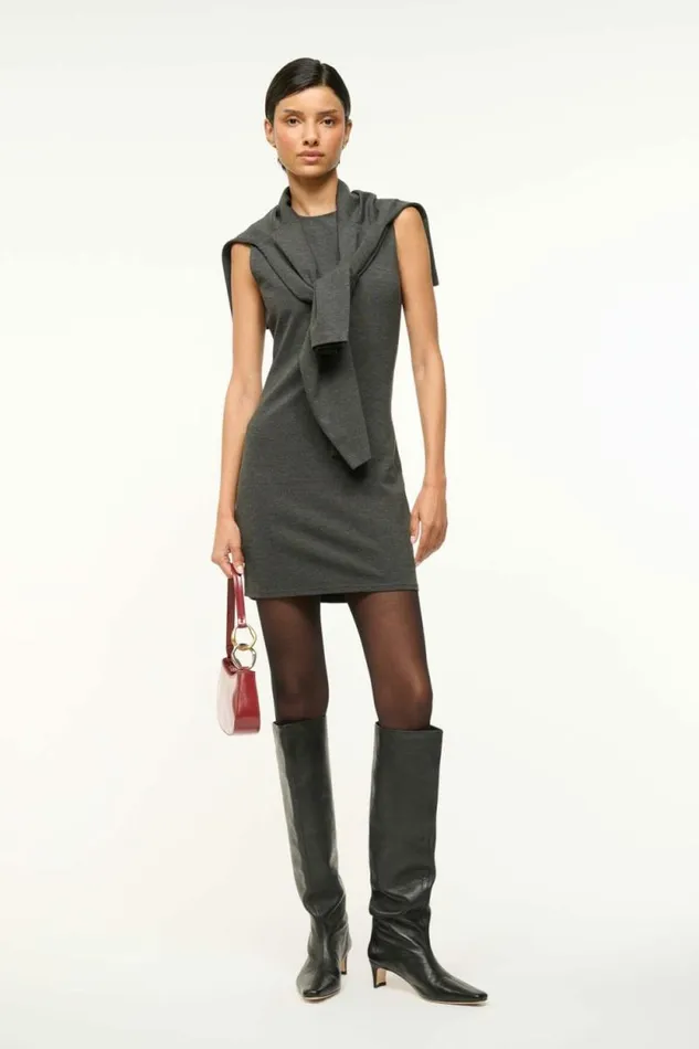 STAUD The Knit Shop MERCER DRESS Heather Grey 8211 Women