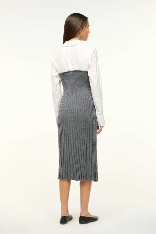 STAUD The Knit Shop O039KEEFE DRESS Charcoal White 8211 Women STAUD The Knit Shop O039KEEFE DRESS Charcoal White 8211 Women