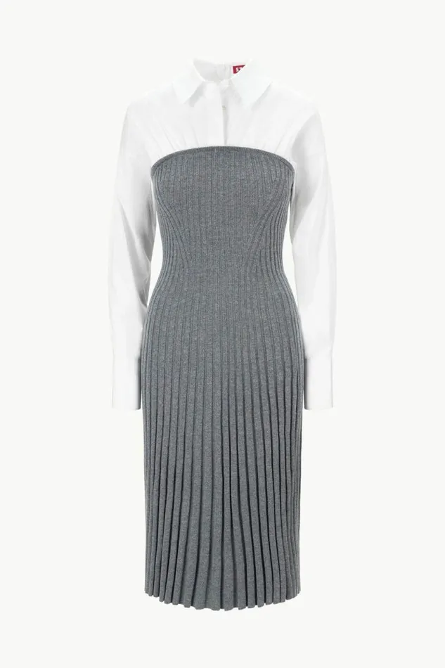 STAUD The Knit Shop O039KEEFE DRESS Charcoal White 8211 Women STAUD The Knit Shop O039KEEFE DRESS Charcoal White 8211 Women