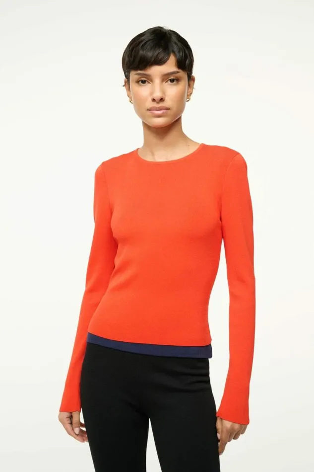 STAUD Tops SALINAS TOP Cayenne Navy 8211 Women STAUD Tops SALINAS TOP Cayenne Navy 8211 Women