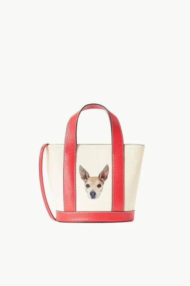 STAUD Totes CUSTOM ALLORA MINI TOTE Cream Red Rose 8211 Women