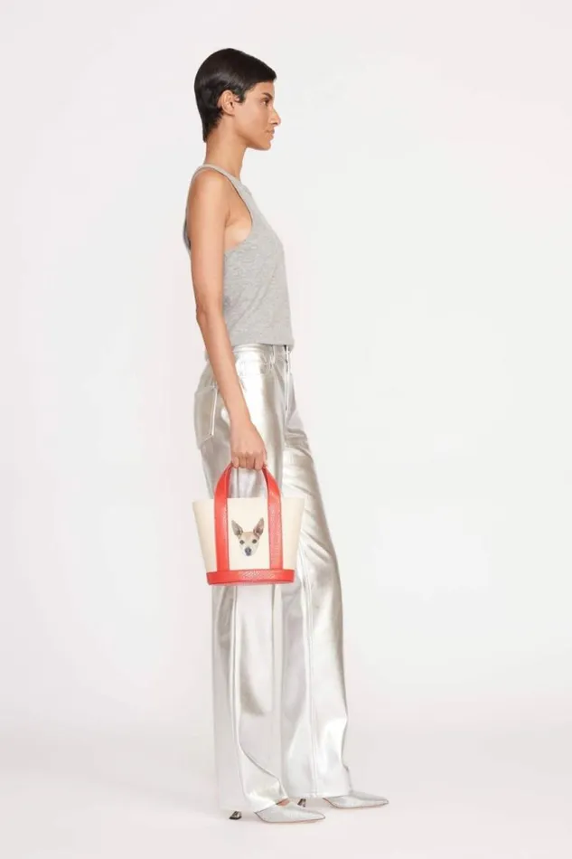 STAUD Totes CUSTOM ALLORA MINI TOTE Cream Red Rose 8211 Women STAUD Totes CUSTOM ALLORA MINI TOTE Cream Red Rose 8211 Women