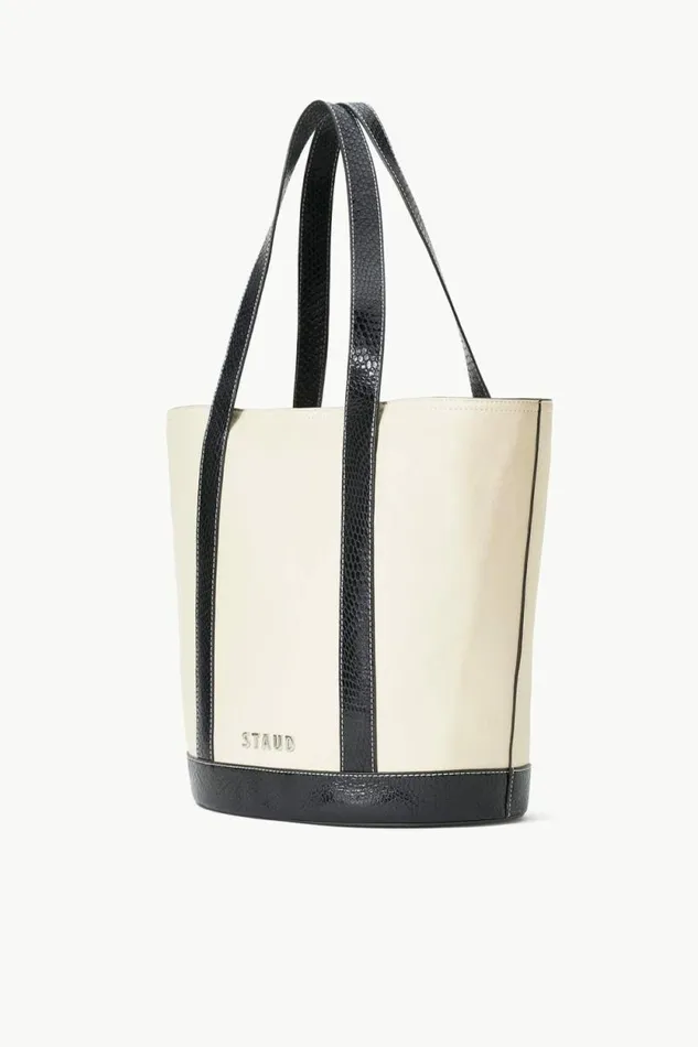 STAUD Totes CUSTOM ALLORA TOTE Cream Black 8211 Women