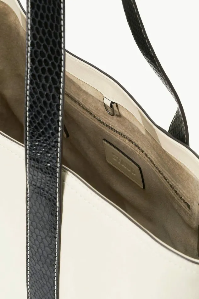 STAUD Totes CUSTOM ALLORA TOTE Cream Black 8211 Women