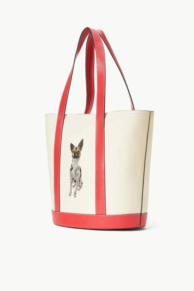 STAUD Totes CUSTOM ALLORA TOTE Cream Red Rose 8211 Women