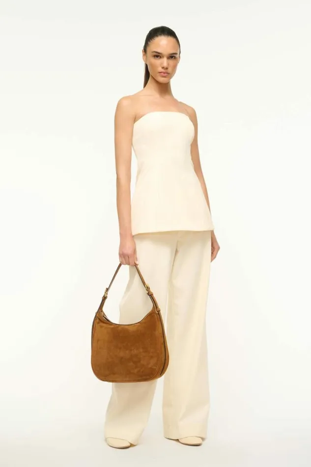STAUD Totes PINE HOBO Tan Suede 8211 Women