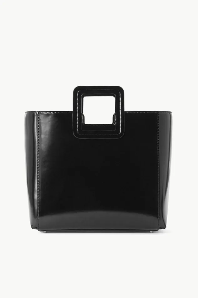 STAUD Totes SHIRLEY LEATHER BAG Black Polished 8211 Women