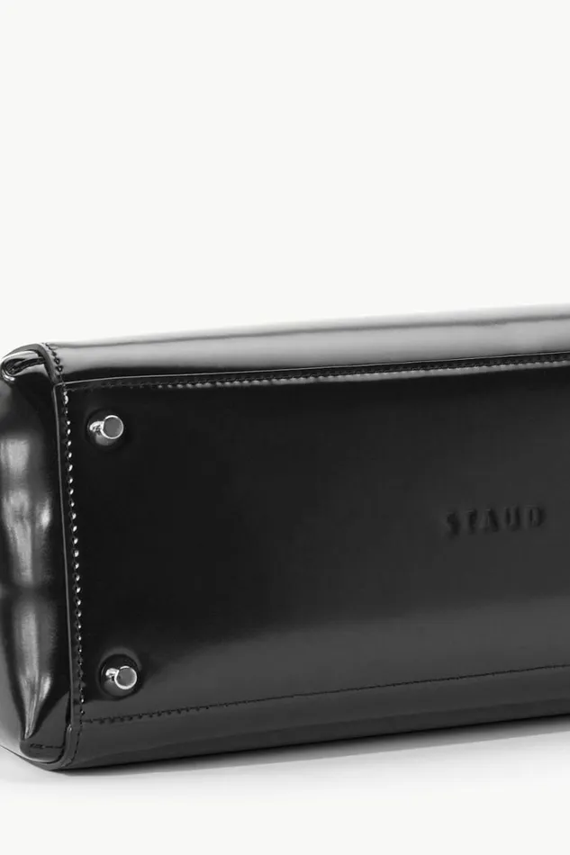 STAUD Totes SHIRLEY LEATHER BAG Black Polished 8211 Women