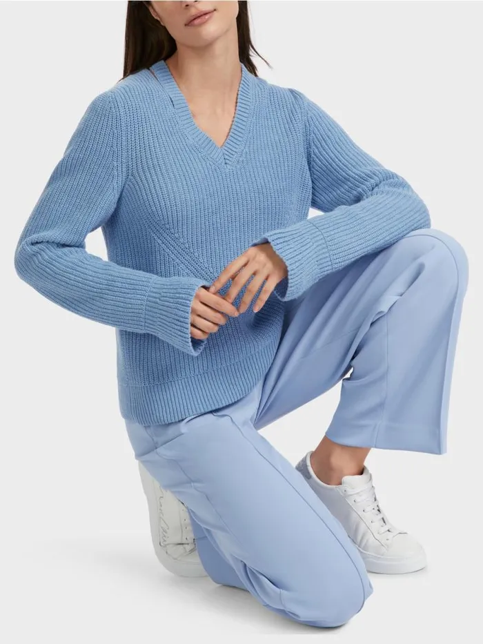 Strick Damen Marc Cain Edler Sweater Knitted In Germany Dark Summer Sky