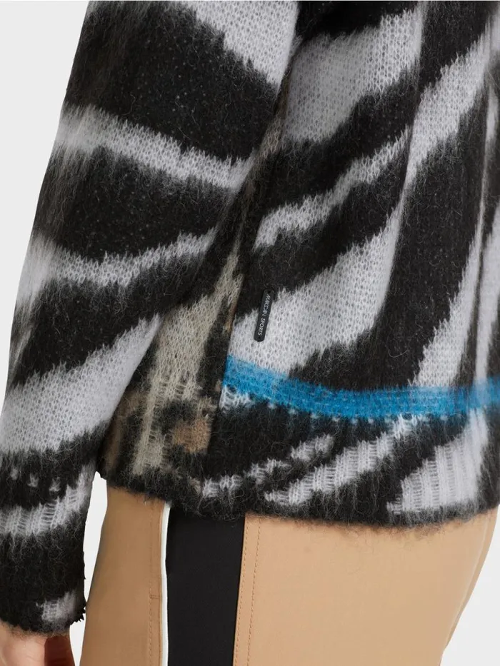 Strick Damen Marc Cain Gemusterter Sweater Knitted In Germany Soft Coffee
