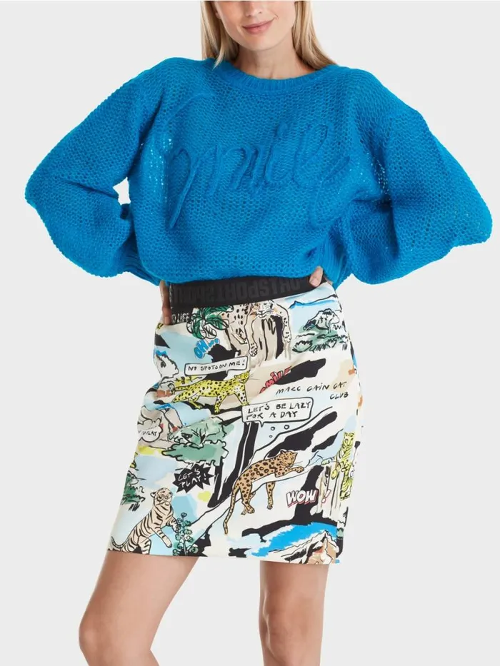 Strick Damen Marc Cain Leichter Sweater 034Rethink Together034 Deep Sea