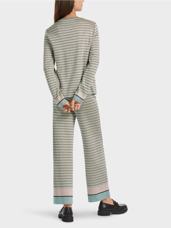 Strick Damen Marc Cain MusterSweater Knitted In Germany Dark Sky Blue