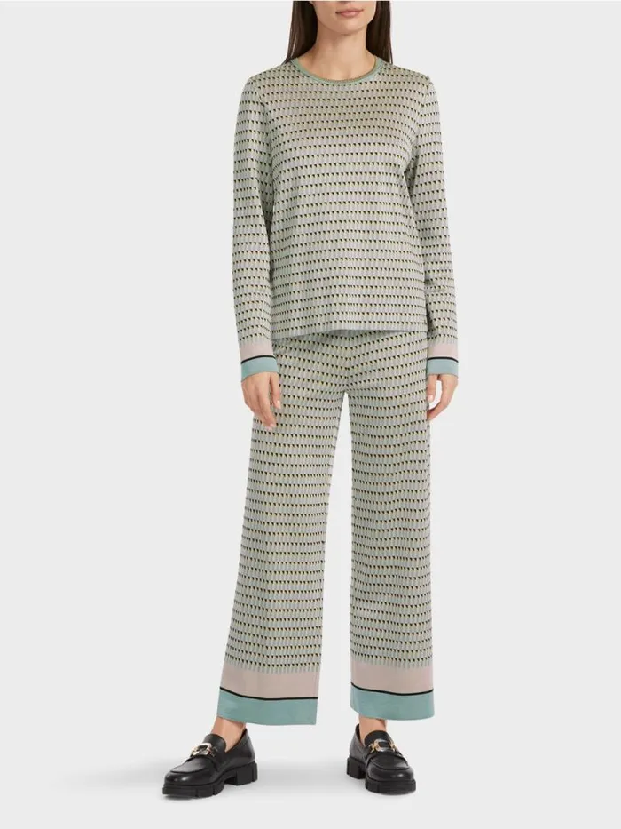 Strick Damen Marc Cain MusterSweater Knitted In Germany Dark Sky Blue