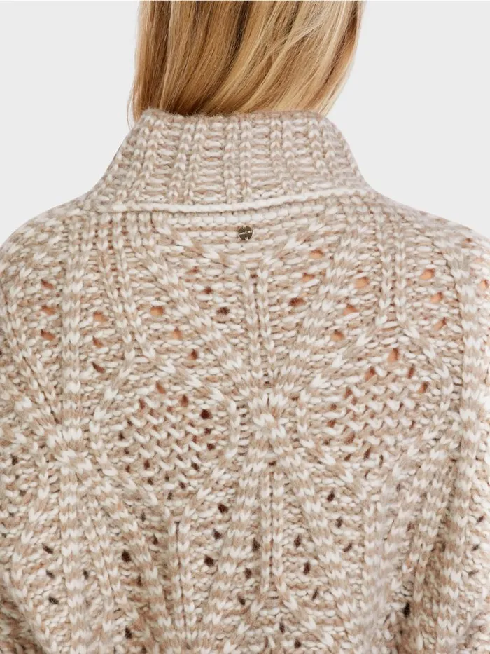 Strick Damen Marc Cain Oversized Sweater Knitted In Germany Offwhite