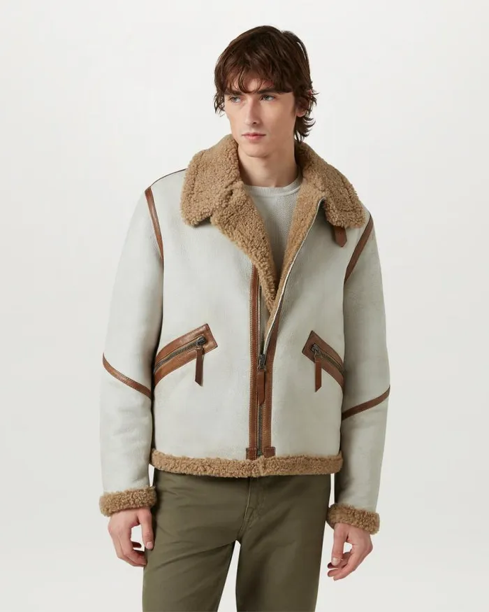 Suede and Shearling Jackets Men Belstaff Centenary Flight Jacket Chalk British Khaki Suede and Shearling Jackets Men Belstaff Centenary Flight Jacket Chalk British Khaki